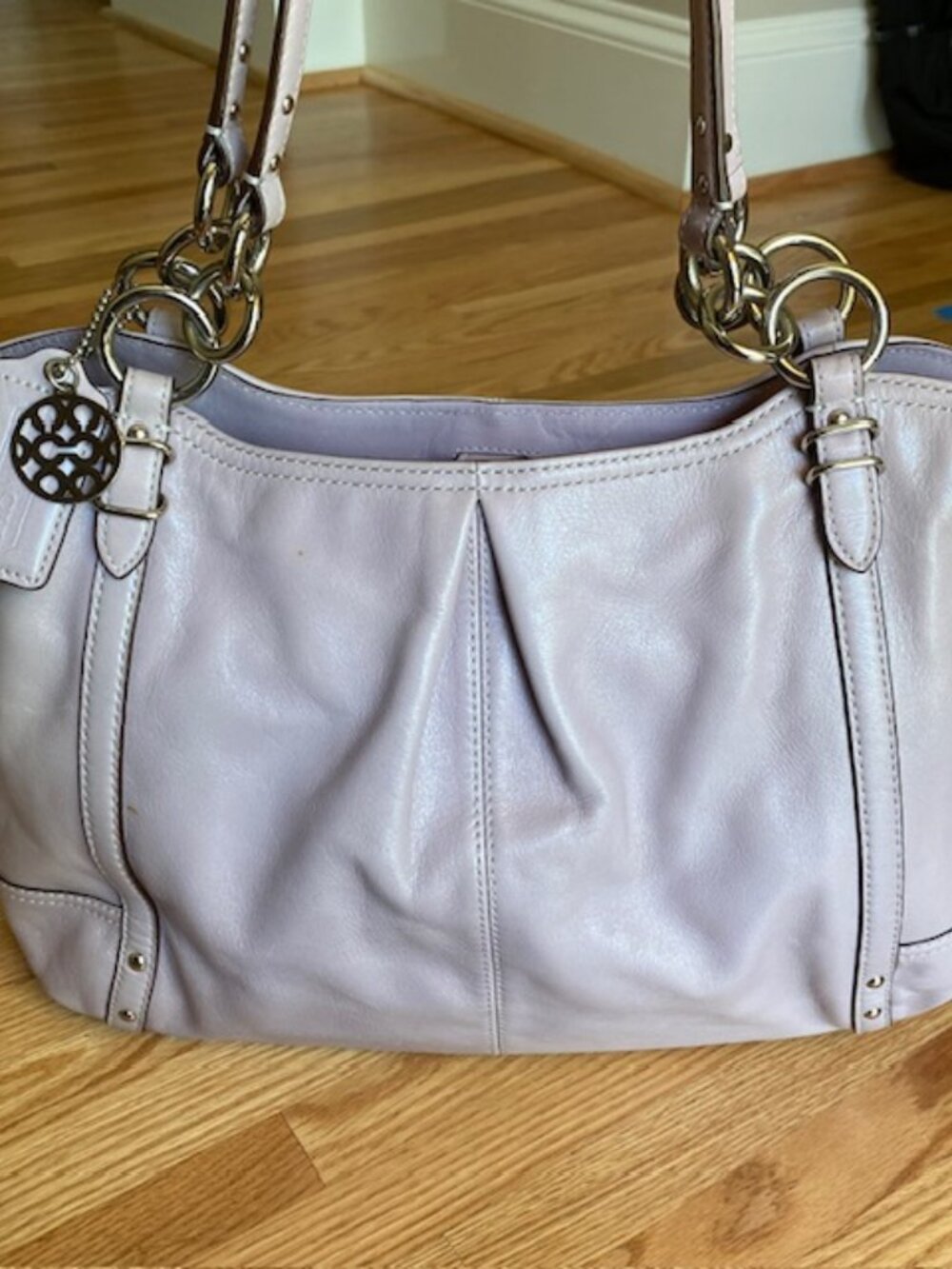 Coach Alexandra Lilac Pearlized Leather Shoulder Carryall Tote H1073-16244